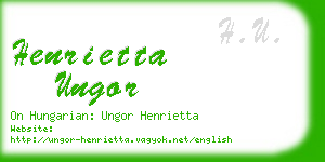henrietta ungor business card